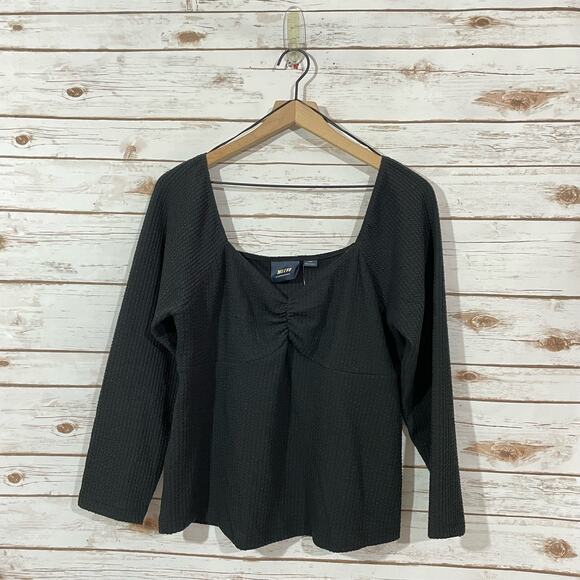 NWT Anthropologie Maeve Textured Sweetheart Top - Black - XL - Picture 9 of 14